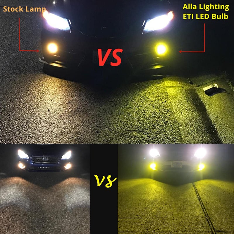 Alla Lighting 3800lm 2504 PSX24W LED Fog Light Bulbs 12276, 3000K Golden Yellow Xtreme Super Bright PG20/7 Base ETI-56 SMD 12V Upgrade - Image 4